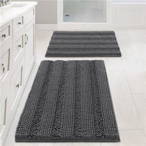 2 Piece Bathroom 20" x 32" + 17" x 24 Set Rugs Bath Mat Set Bathroom Non Slip